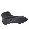 Bottines pour femmes à bout pointu avec zip intérieur en cuir noir talon 2 - Pointures disponibles:  33, 34, 35