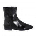 Botines para mujer con punta afilada y cremallera interior en charol negro tacon 2 - Tallas disponibles:  33, 35, 42, 43, 44