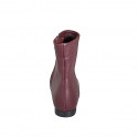 Stivaletto a punta da donna con cerniera interna in pelle bordeaux con tacco 2 - Misure disponibili: 35, 44