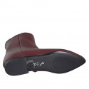 Stivaletto a punta da donna con cerniera interna in pelle bordeaux con tacco 2 - Misure disponibili: 35, 44