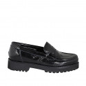 Mocassino da donna in vernice naplak nera tacco 3 - Misure disponibili: 32, 35, 46, 47