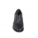 Zapato Oxford con cordones para mujer en piel negra con punta de ala tacon 5 - Tallas disponibles:  35, 43, 44