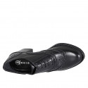 Zapato Oxford con cordones para mujer en piel negra con punta de ala tacon 7 - Tallas disponibles:  32, 42, 43, 44, 45