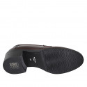 Mocassino da donna in pelle marrone tacco 5 - Misure disponibili: 43, 44, 45, 46