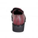 Mocassino da donna con elastico e accessorio in pelle bordeaux tacco 4 - Misure disponibili: 32, 33, 34, 35, 42, 43, 45, 46, 47