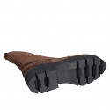 Bottines pour femmes avec lacets et fermeture éclair en daim marron talon 4 - Pointures disponibles:  33, 35, 42, 45, 46, 47