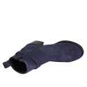 Stivaletto da donna con cerniera e fibbia in camoscio blu tacco 5 - Misure disponibili: 32, 34, 35, 43, 45, 46
