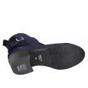 Stivaletto da donna con cerniera e fibbia in camoscio blu tacco 5 - Misure disponibili: 32, 34, 35, 43, 45, 46