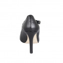 Escarpins Mary Jane à bout pointu en cuir noir talon 10 - Pointures disponibles:  31, 32, 33, 35, 42, 44