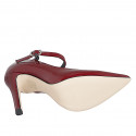 Décolleté Mary Jane a punta in pelle bordeaux tacco 10 - Misure disponibili: 31, 35