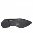 Mocassino a punta da donna con accessorio in pelle e vernice nera tacco 3 - Misure disponibili: 33, 34, 35, 43, 44, 45, 46
