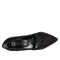 Décolleté a punta da donna in camoscio nero e bordeaux tacco a rocchetto 8 - Misure disponibili: 35, 42, 44