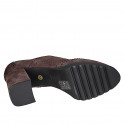 Chaussure richelieu à lacets avec bout golf pour femmes en daim marron talon 7 - Pointures disponibles:  32, 35, 45