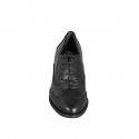 Chaussure Oxford pour femmes à lacets en cuir noir avec bout golf et talon 5 - Pointures disponibles:  33, 35, 42, 43, 44, 45, 46