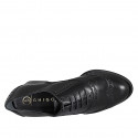 Chaussure Oxford pour femmes à lacets en cuir noir avec bout golf et talon 5 - Pointures disponibles:  33, 35, 42, 43, 44, 45, 46