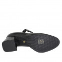 Mary Jane da donna con punta tonda in vernice nera tacco 5 - Misure disponibili: 32, 35, 42, 45, 46