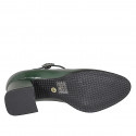 Mary Jane para mujer con punta redonda en charol verde tacon 5 - Tallas disponibles:  32, 35, 42, 43, 45, 46