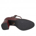 Décolleté Mary Jane a punta tonda in pelle bordeaux tacco 7 - Misure disponibili: 32, 34