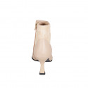 Botines para mujer en piel nude y gamuya beis con cremallera tacon 7 - Tallas disponibles:  35, 42, 43, 46