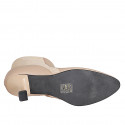 Bottines pour femmes en cuir nude et daim beis avec fermeture éclair talon 7 - Pointures disponibles:  35, 42, 43, 46