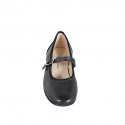 Mary Jane pour femmes avec bout rondu en cuir noir talon 3 - Pointures disponibles:  32, 33, 35, 42, 44