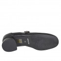 Mary Jane da donna con punta tonda in pelle nera tacco 3 - Misure disponibili: 32, 33, 35, 42, 44