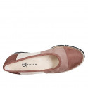 Décolleté da donna in camoscio marrone, sabbia e taupe zeppa 3 - Misure disponibili: 32, 34, 35, 42, 43, 44, 45, 46