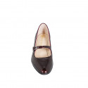 Mary Jane pour femmes avec bout rondu en cuir verni bordeaux talon 6 - Pointures disponibles:  32, 35, 44
