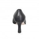 Escarpin à bout pointu pour femmes en cuir noir avec talon 7 - Pointures disponibles:  32, 35, 42, 45