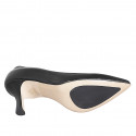 Escarpin à bout pointu pour femmes en cuir noir avec talon 7 - Pointures disponibles:  32, 35, 42, 45