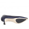 Escarpin à bout pointu pour femmes en cuir verni bleu talon 5 - Pointures disponibles:  35, 43, 44, 45