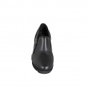 Chaussure avec fermetures èclair et semelle amovible pour femmes en cuir noir talon compensé 6 - Pointures disponibles:  32