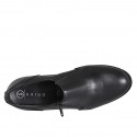 Zapato con cremalleras y plantilla extraible para mujer en piel negra cuña 6 - Tallas disponibles:  32