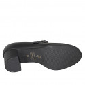 Mary Jane para mujer con cinturon en T y plantilla extraíble en piel negra tacon 5 - Tallas disponibles:  32, 33, 43, 45, 46