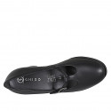 Mary Jane pour femme avec courroie T et semelle intérieure amovible en cuir noir talon 5 - Pointures disponibles:  32, 33, 43, 45, 46