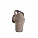 Decolté da donna in camoscio marrone, blu e bordeaux con cinturino Charleston e plantare estraibile tacco 5 - Misure disponibili: 35, 45