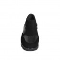 Sneaker avec fermetures èclair et semelle amovible pour femmes en daim noir et cuir verni imprimé talon compensé 3 - Pointures disponibles:  33, 42, 43, 44, 46