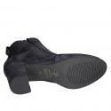 Botines para mujer con plantilla extraible y cremalleras en gamuza blu tacon 5 - Tallas disponibles:  32, 33, 35, 42, 45