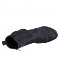 Stivaletto da donna con plantare estraibile e cerniere in camoscio blu tacco 5 - Misure disponibili: 32, 33, 35, 42, 45