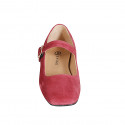 Mary Jane para mujer en gamuza granate con cinturon tacon 2 - Tallas disponibles:  33, 34, 35, 42, 43, 44, 46