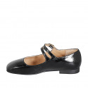 Mary Jane da donna con cinturini in vernice nera tacco 2 - Misure disponibili: 33, 42, 45