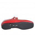Mary Jane pour femmes en cuir verni rouge avec courroies talon 2 - Pointures disponibles:  34, 35, 42, 43, 44, 45, 46