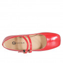 Mary Jane da donna con cinturini in vernice rossa tacco 2 - Misure disponibili: 34, 35, 42, 43, 44, 45, 46