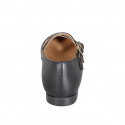 Mary Jane pour femmes avec bout pointu et deux courroies en cuir noir talon 2 - Pointures disponibles:  35, 42, 43, 44