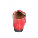 Ballerina Mary Jane a punta con tre cinturini in vernice rossa tacco 2 - Misure disponibili: 33, 34, 35, 42, 43, 44, 46