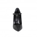 Pointy Mary Jane pumps in black patent leather heel 10 - Available sizes:  31, 32, 34, 43, 44, 45