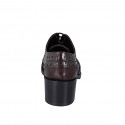 Chaussure Oxford pour femmes à lacets en cuir marron foncé avec bout golf talon 5 - Pointures disponibles:  33, 35, 43, 44, 45