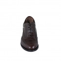 Chaussure Oxford pour femmes à lacets en cuir marron foncé avec bout golf talon 5 - Pointures disponibles:  33, 35, 43, 44, 45