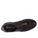 Chaussure Oxford pour femmes à lacets en cuir marron foncé avec bout golf talon 5 - Pointures disponibles:  33, 35, 43, 44, 45