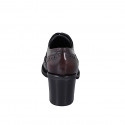 Chaussure Oxford pour femmes à lacets een cuir brossé bordeaux avec bout golf talon 6 - Pointures disponibles:  33, 35, 42, 43, 45, 46